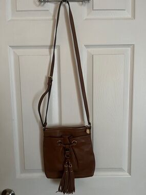 Michael Kors Brown Leather Tassel Crossbody Bag